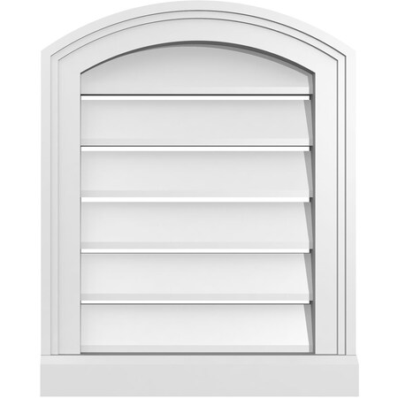 Ekena Millwork Arch Top Surface Mount PVC Gable Vent w/ 2"W x 2"P Brickmould Sill Frame, 16"W x 18"H GVPAR16X1803SN